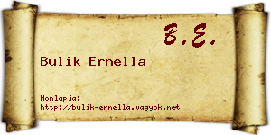 Bulik Ernella névjegykártya